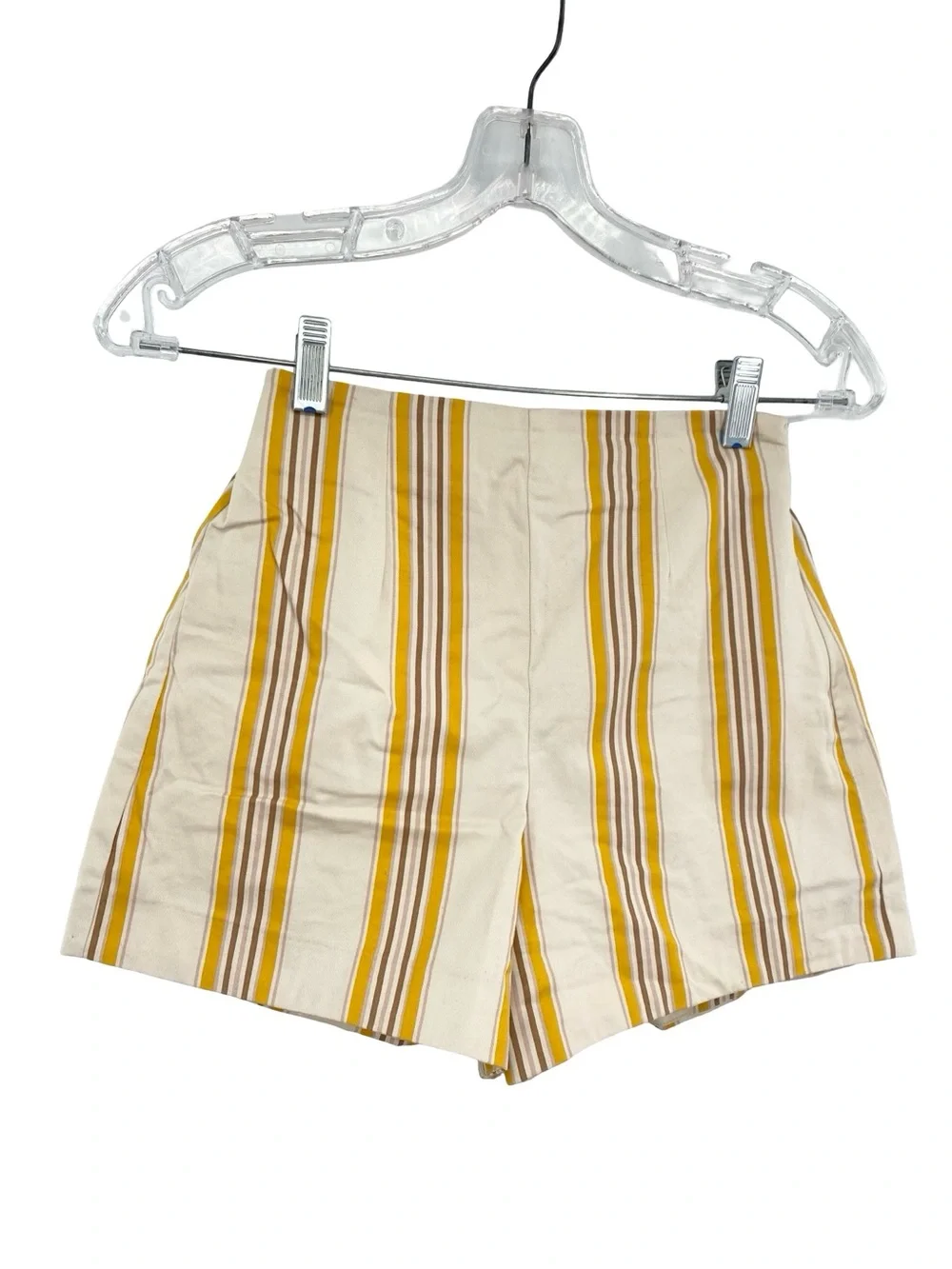 Abercrombie & Fitch Mustard Yellow Stripe Cotton Crop Top and Shorts Set - Picture 2 of 9